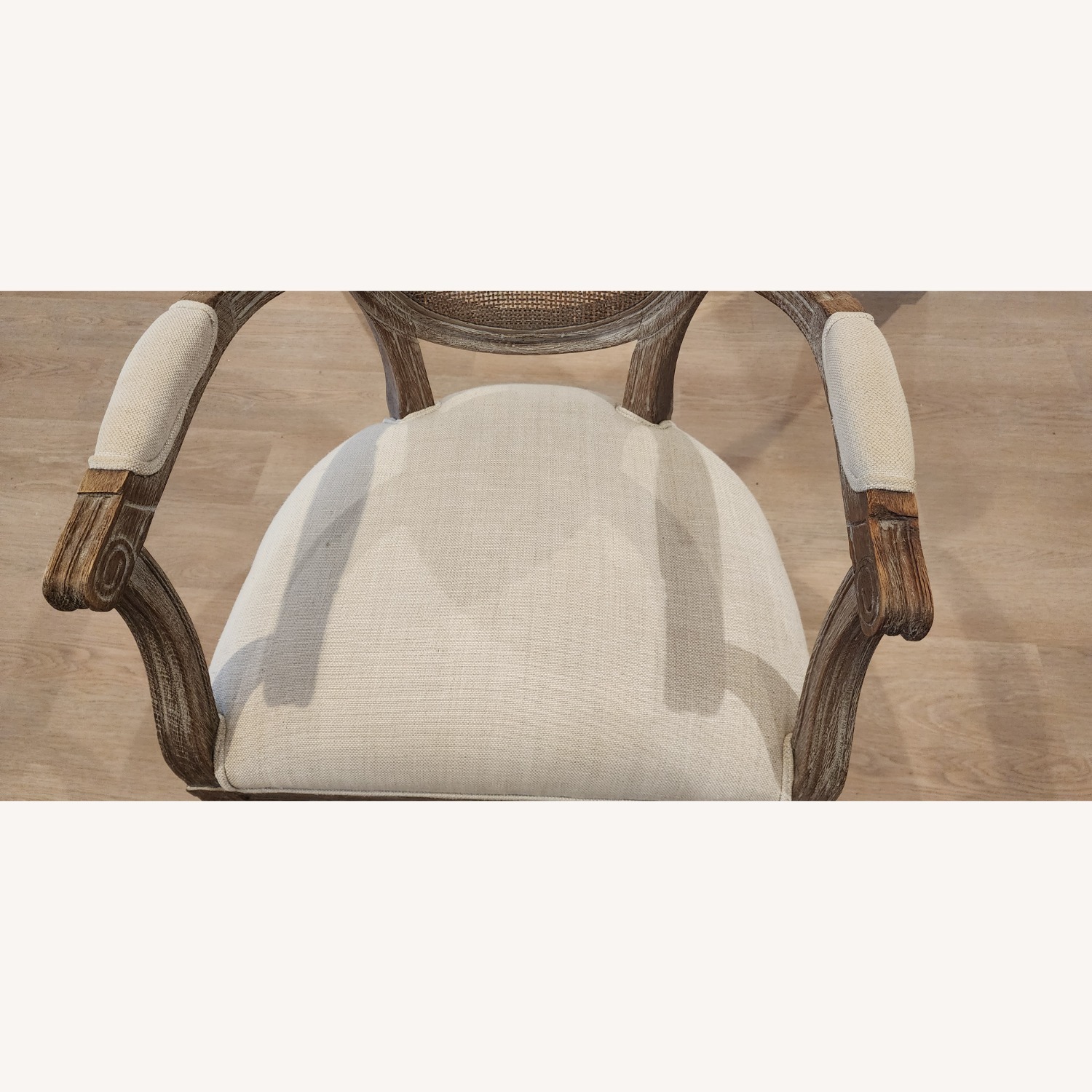 Restoration Hardware Vintage French Round Fabric Arm Chair - image-5