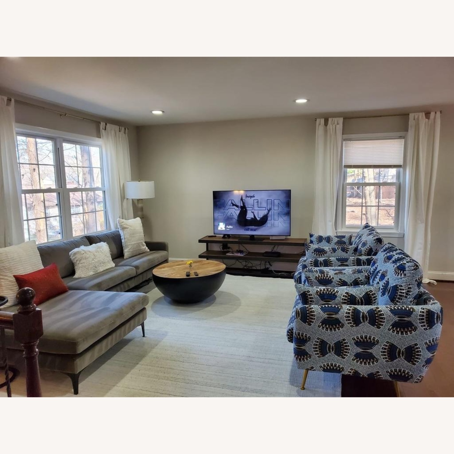 Gray Velvet L-Sectional - image-2