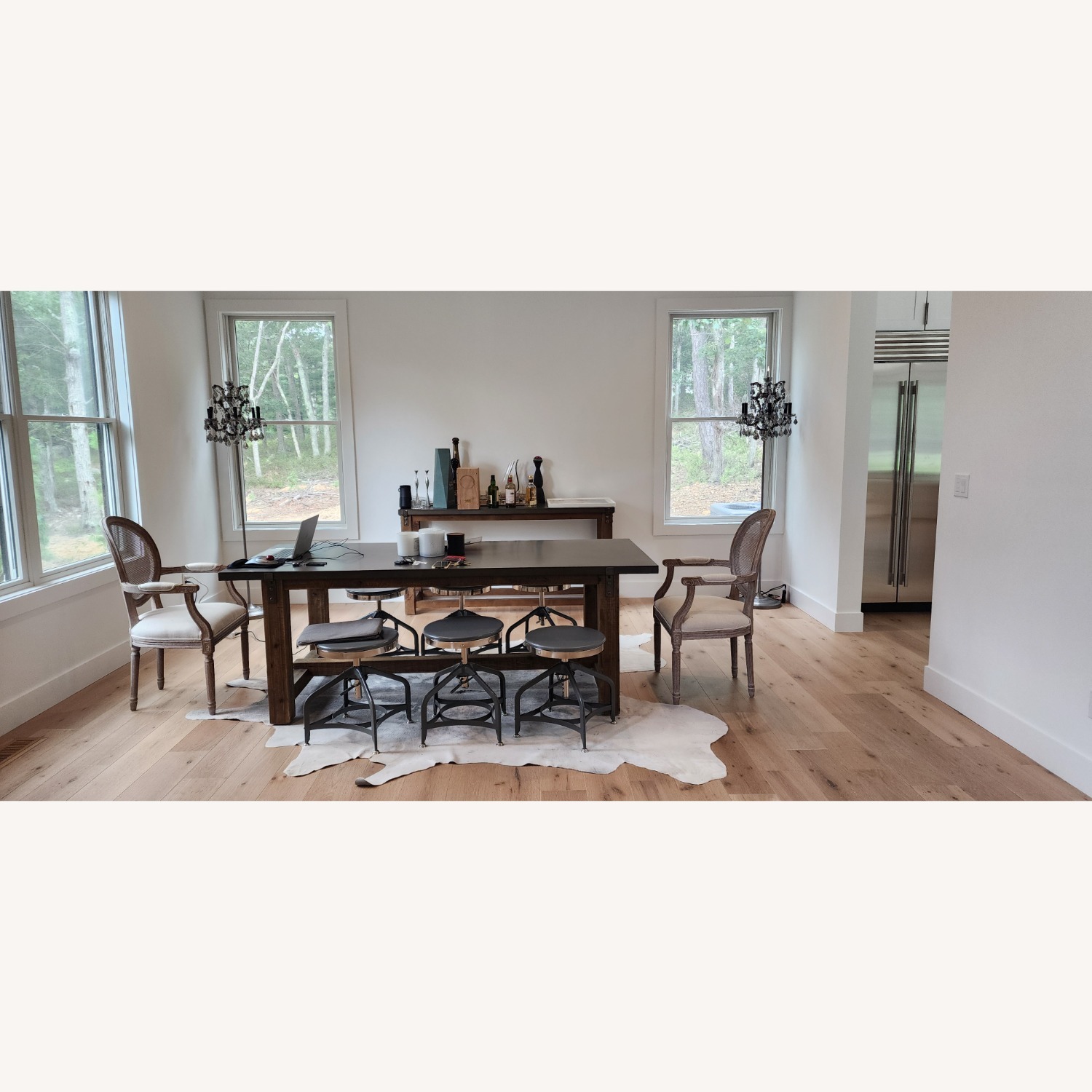 Restoration Hardware Toledo Stools Dark Gray - image-4