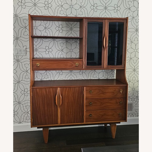 Used Cabinet MCM 4 Drawers 5 Shelves Walnut Veneer  for sale on AptDeco