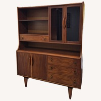Cabinet MCM 4 Drawers 5 Shelves Walnut Veneer