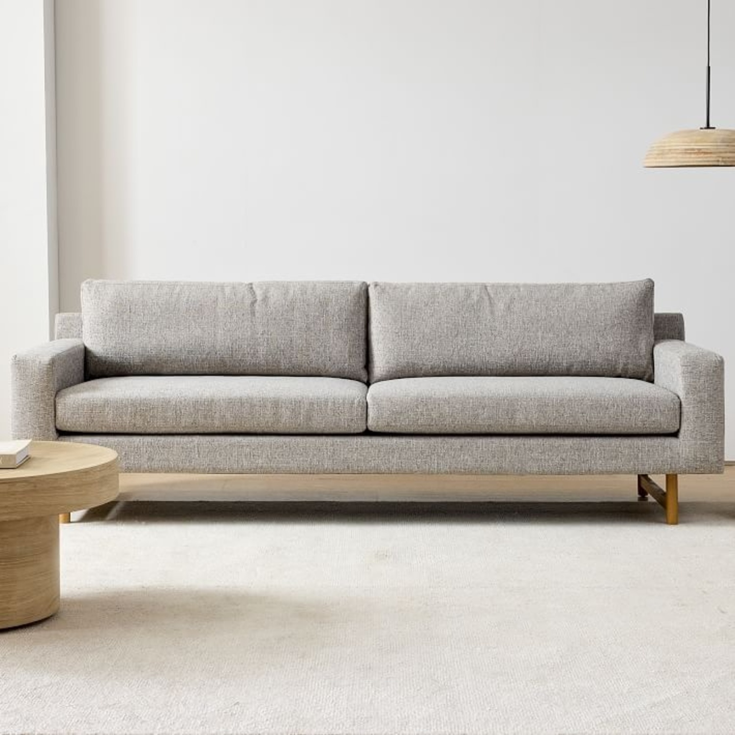 West Elm Eddy Blue Linen 2 Seater Sofa - image-5