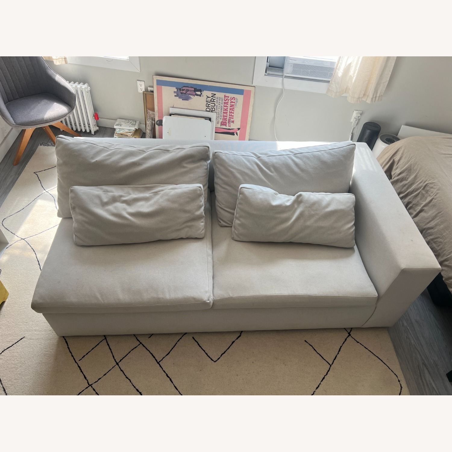 West Elm Harmony Light Gray Fabric 2 Seater Sofa - image-0