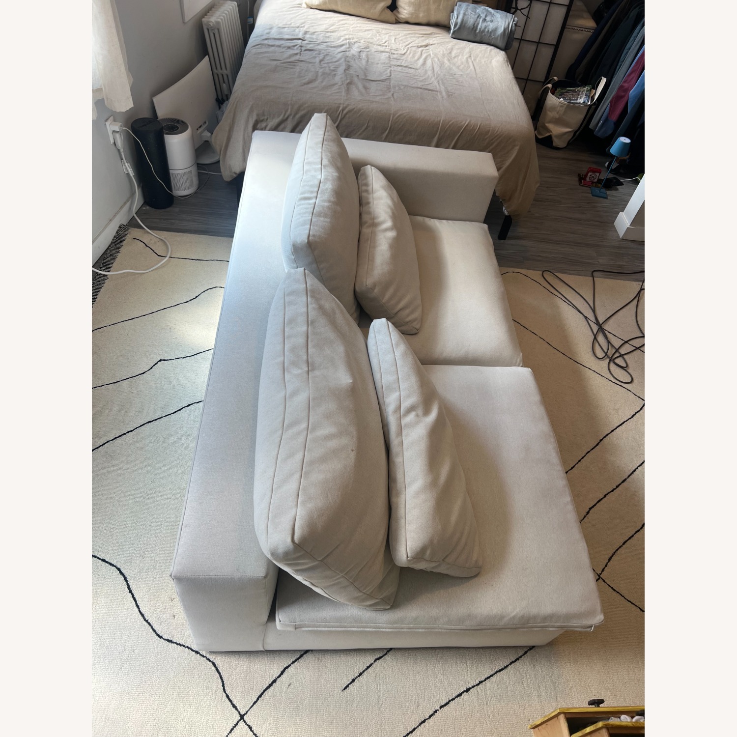 West Elm Harmony Light Gray Fabric 2 Seater Sofa - image-2