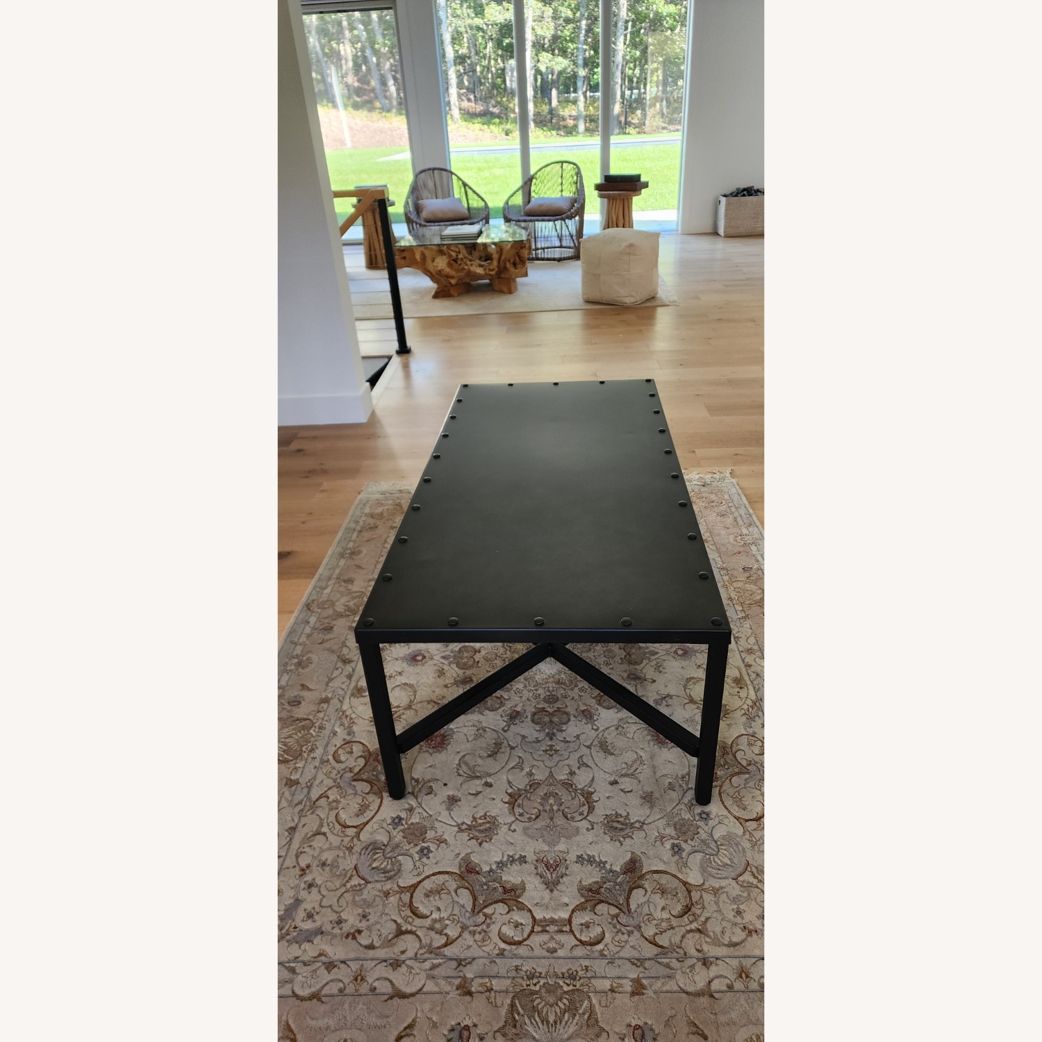 Restoration Hardware 1920s English Mail Sorter Chain Metal Coffee Table - image-1