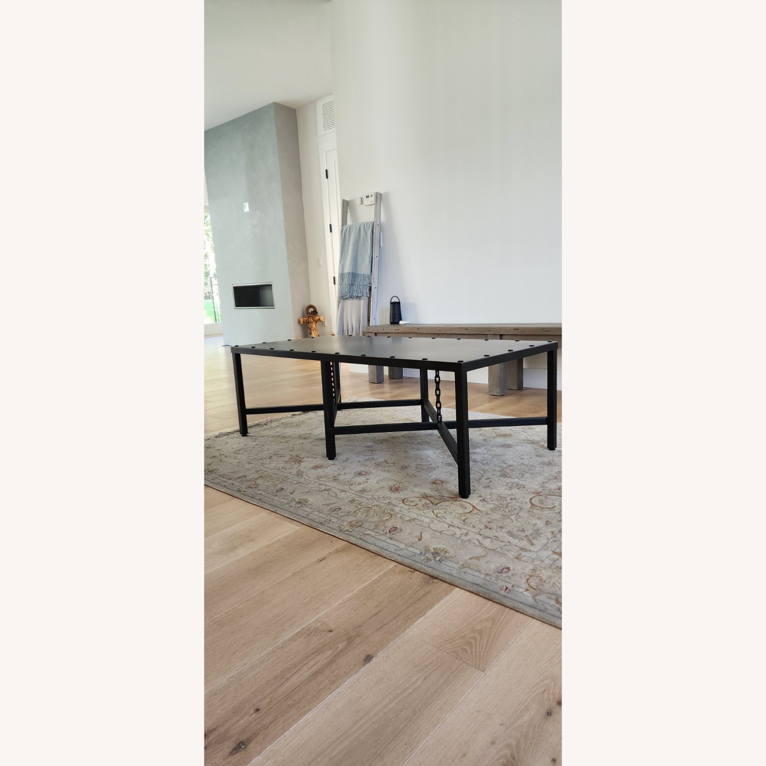 Restoration Hardware 1920s English Mail Sorter Chain Metal Coffee Table - image-2