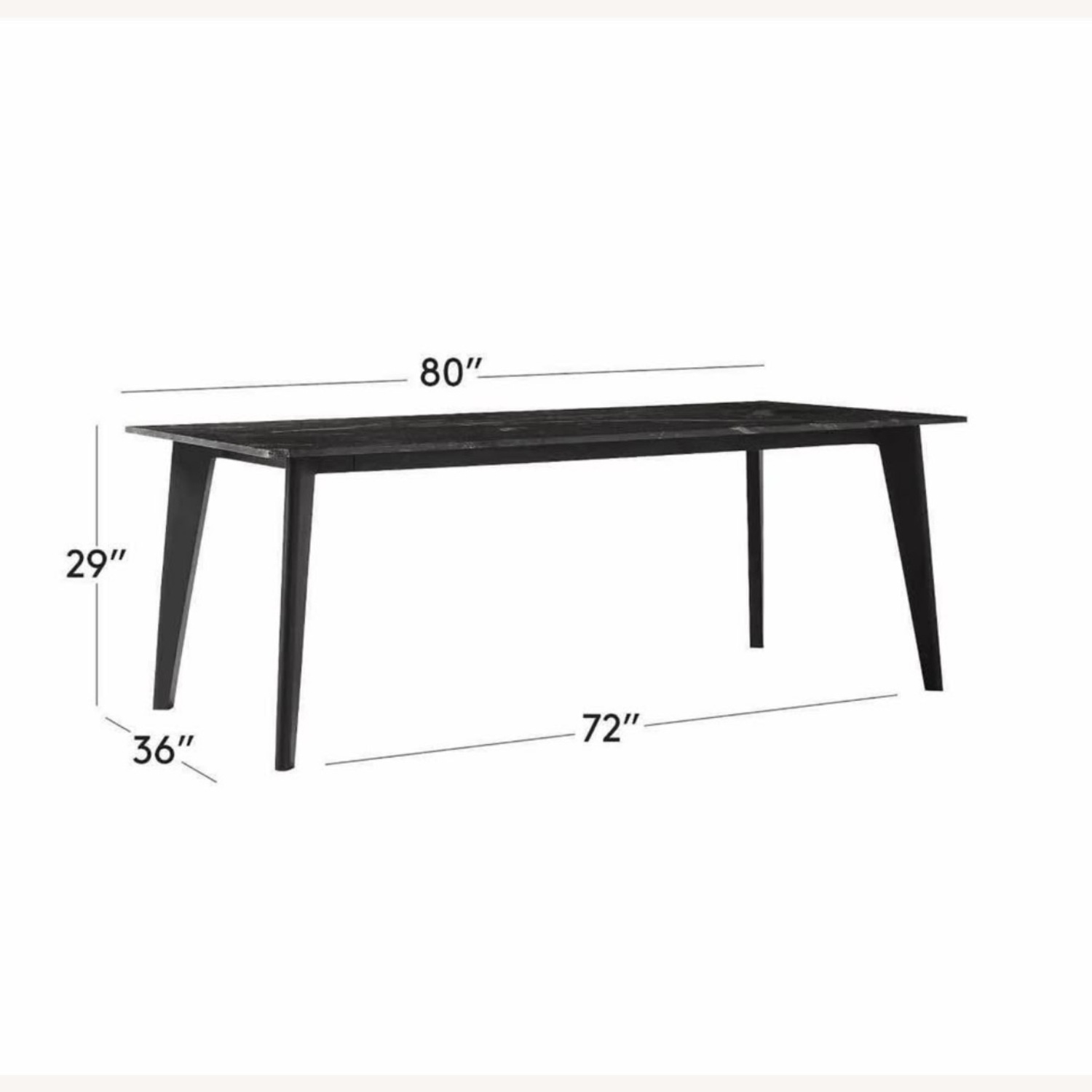 CB2 Harper Black Dining Table with Black Marble Top. - image-2
