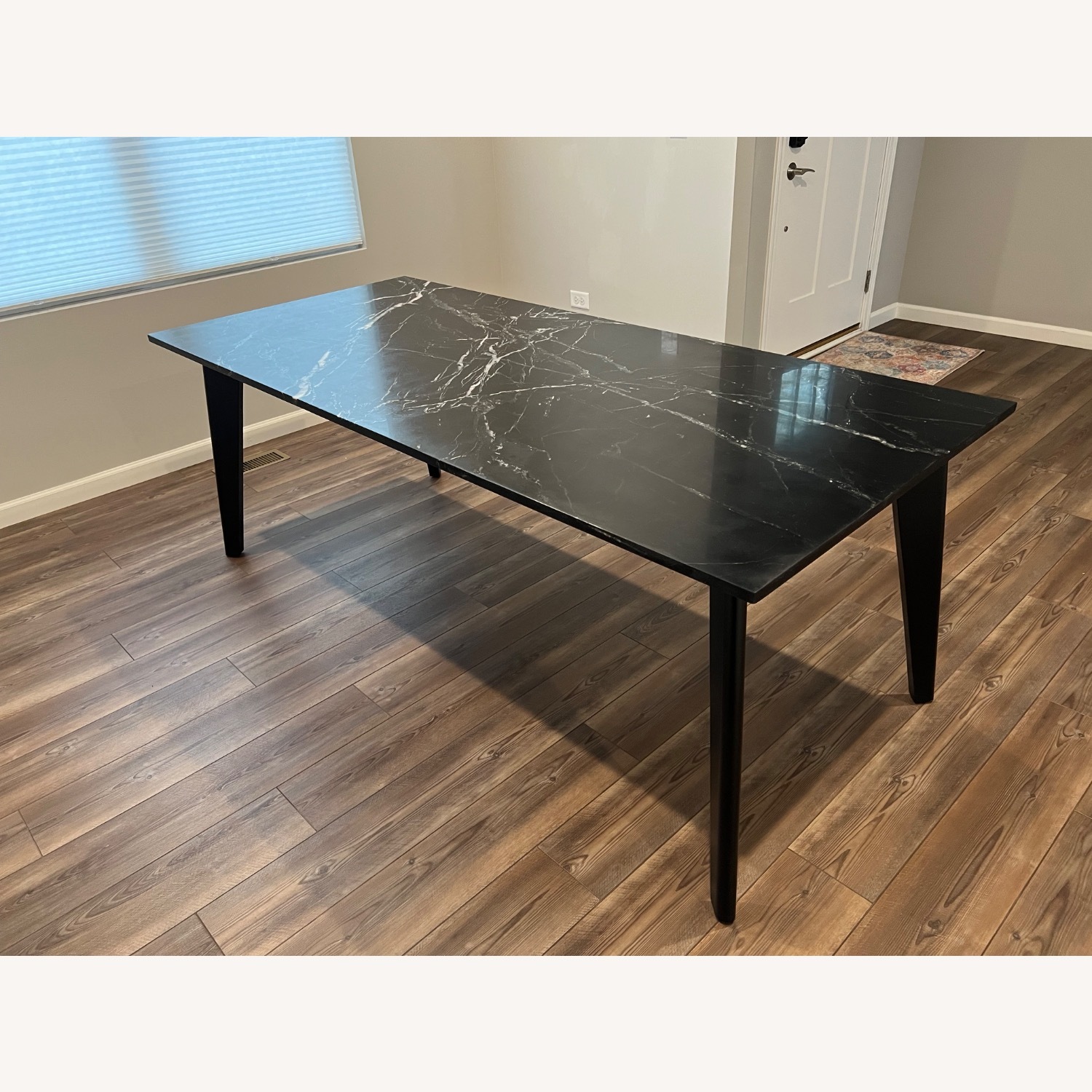 CB2 Harper Black Dining Table with Black Marble Top. - image-4