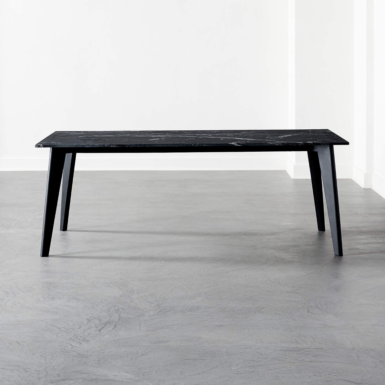 CB2 Harper Black Dining Table with Black Marble Top. - image-3