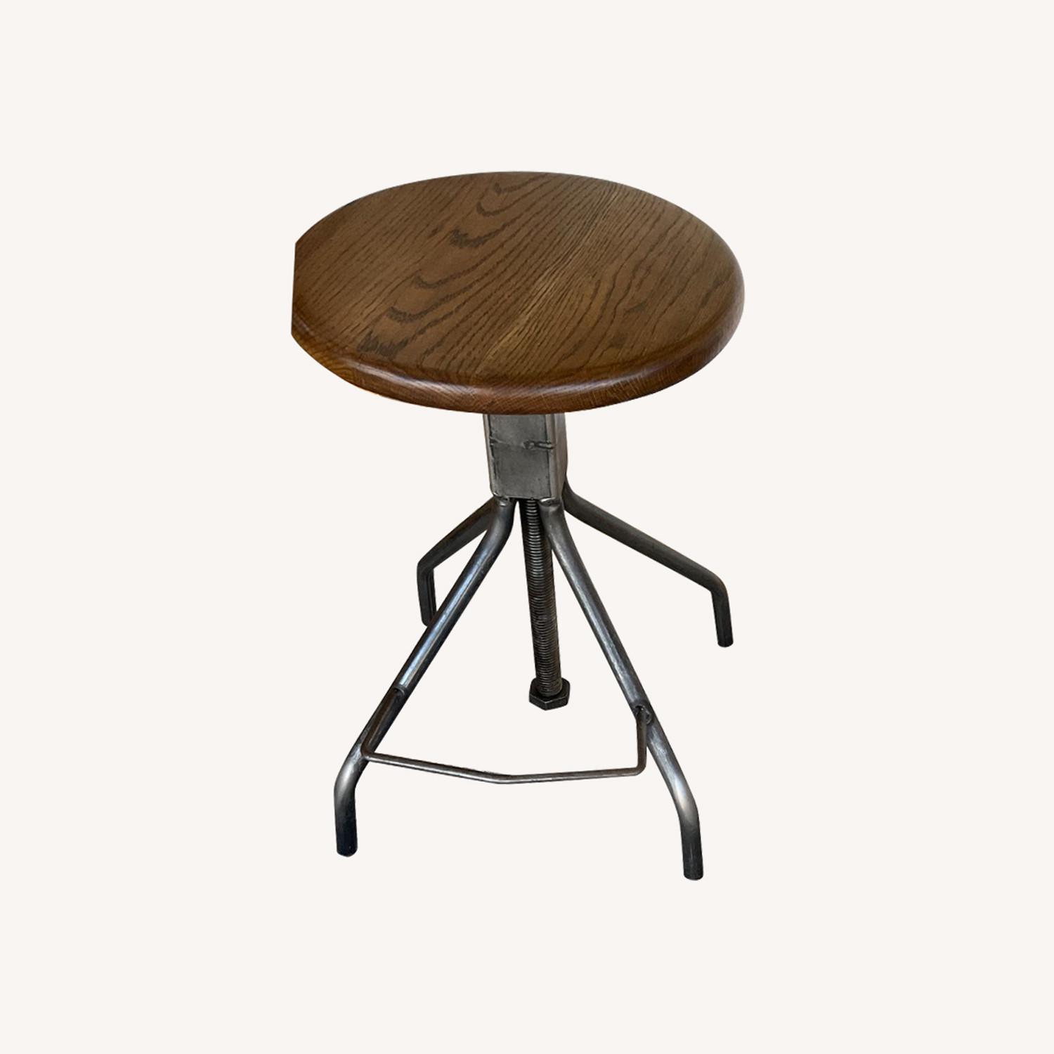 Dark Wood and Metal Bar Stools  - image-0