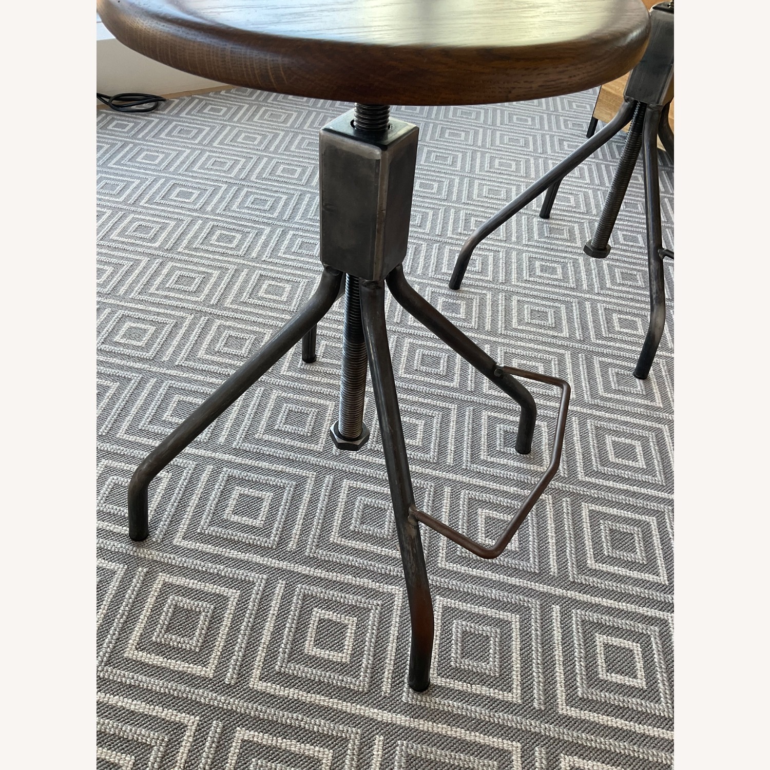 Dark Wood and Metal Bar Stools  - image-2