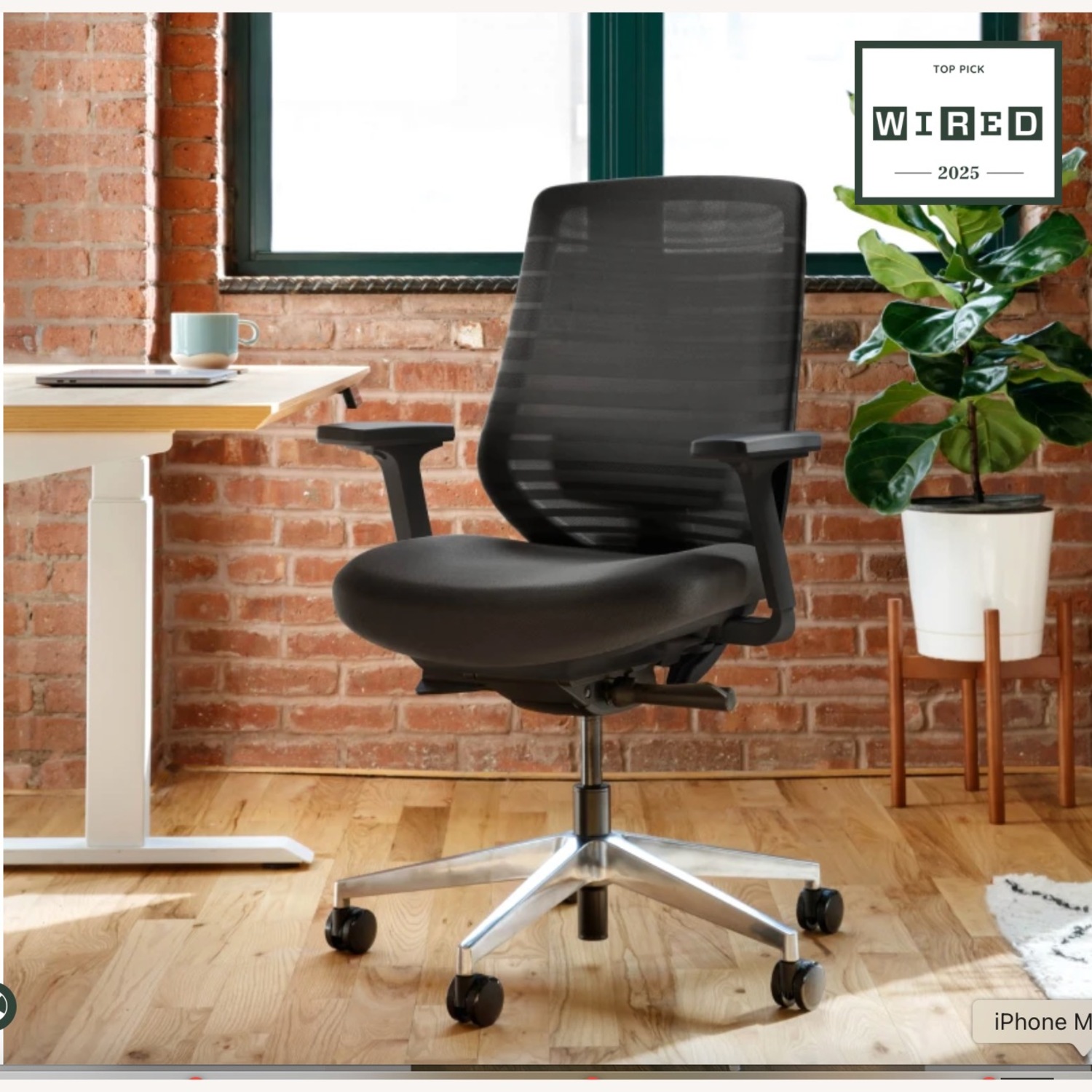 Branch Ergonomic Chair Black Fabric Office Chair - image-5