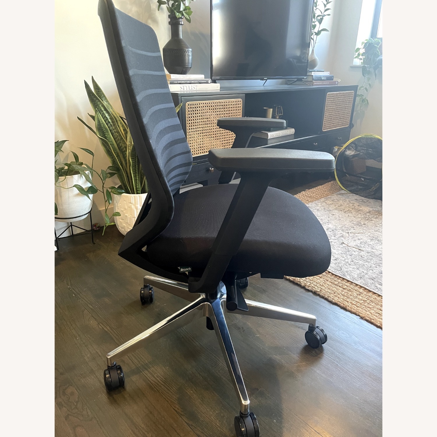 Branch Ergonomic Chair Black Fabric Office Chair - image-1