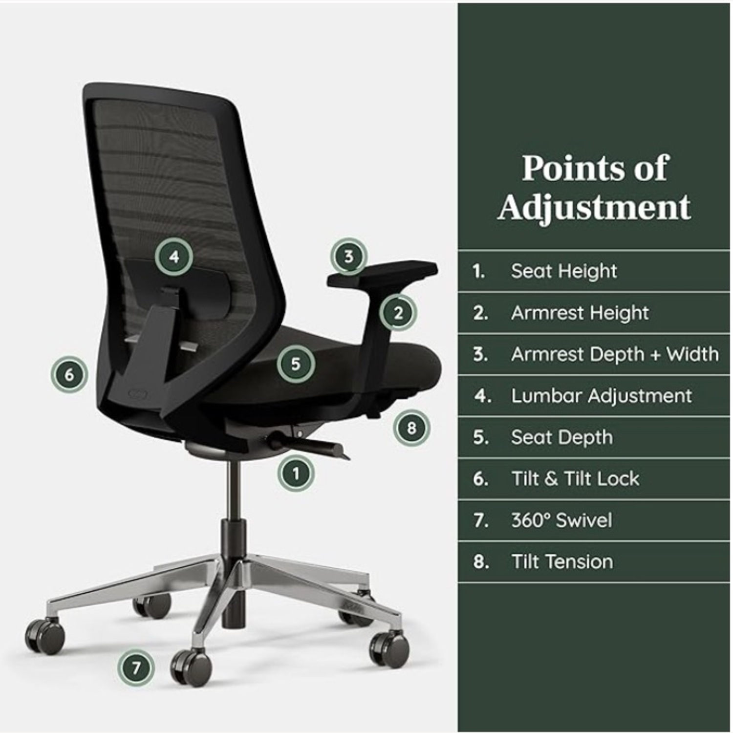 Branch Ergonomic Chair Black Fabric Office Chair - image-8