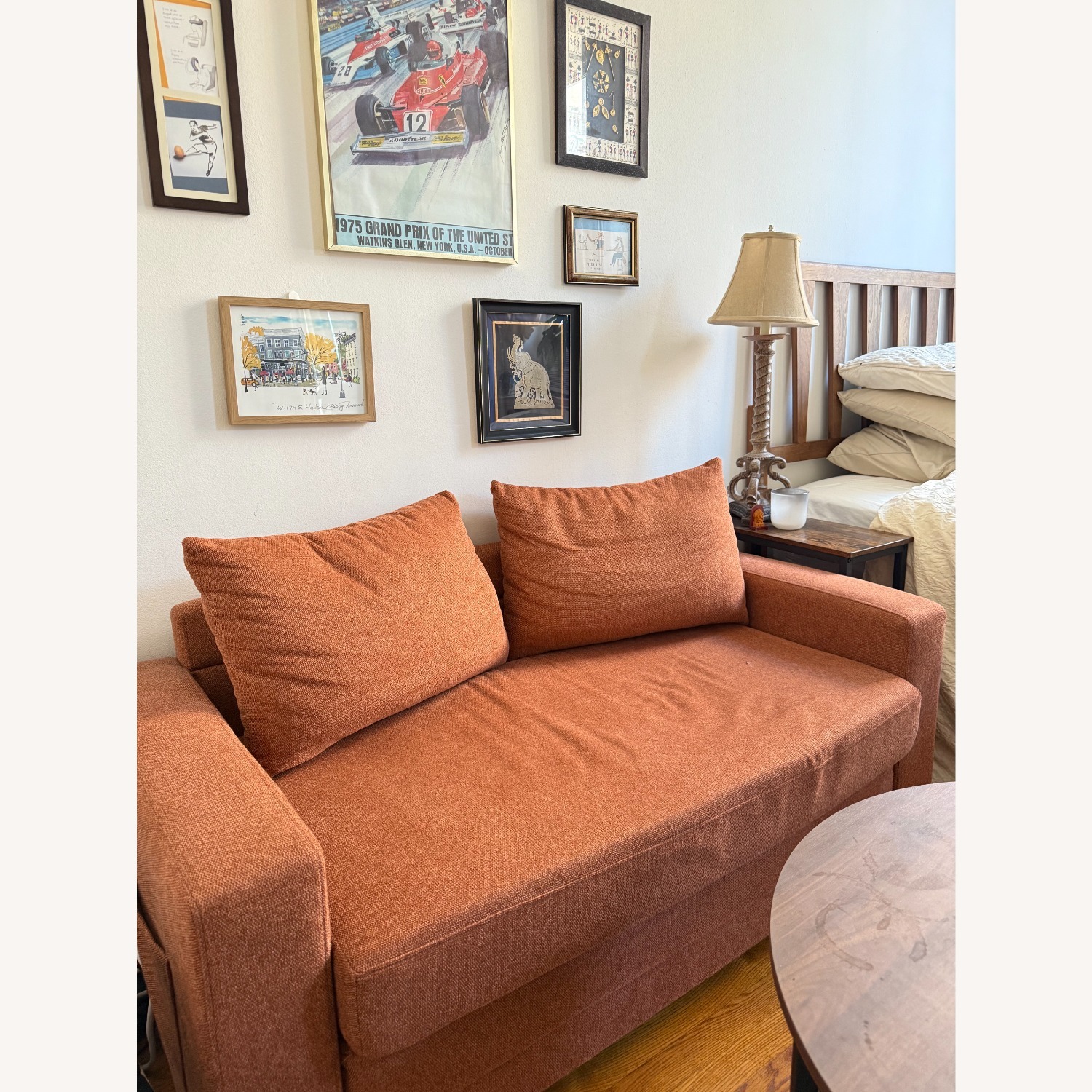 Wayfair Orange Linen Sleeper Sofa - image-3