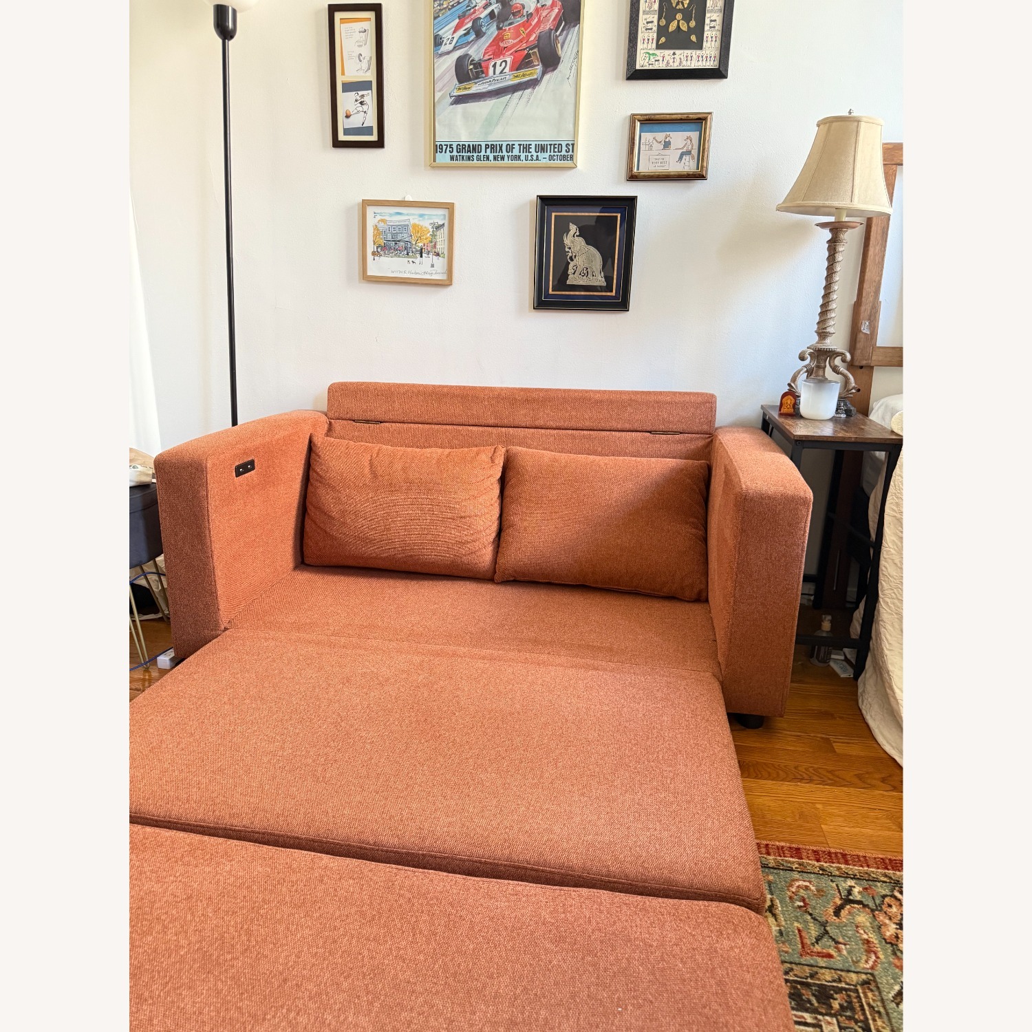 Wayfair Orange Linen Sleeper Sofa - image-2