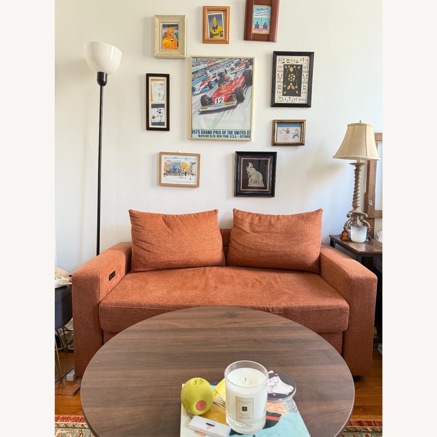 Wayfair Orange Linen Sleeper Sofa - image-1