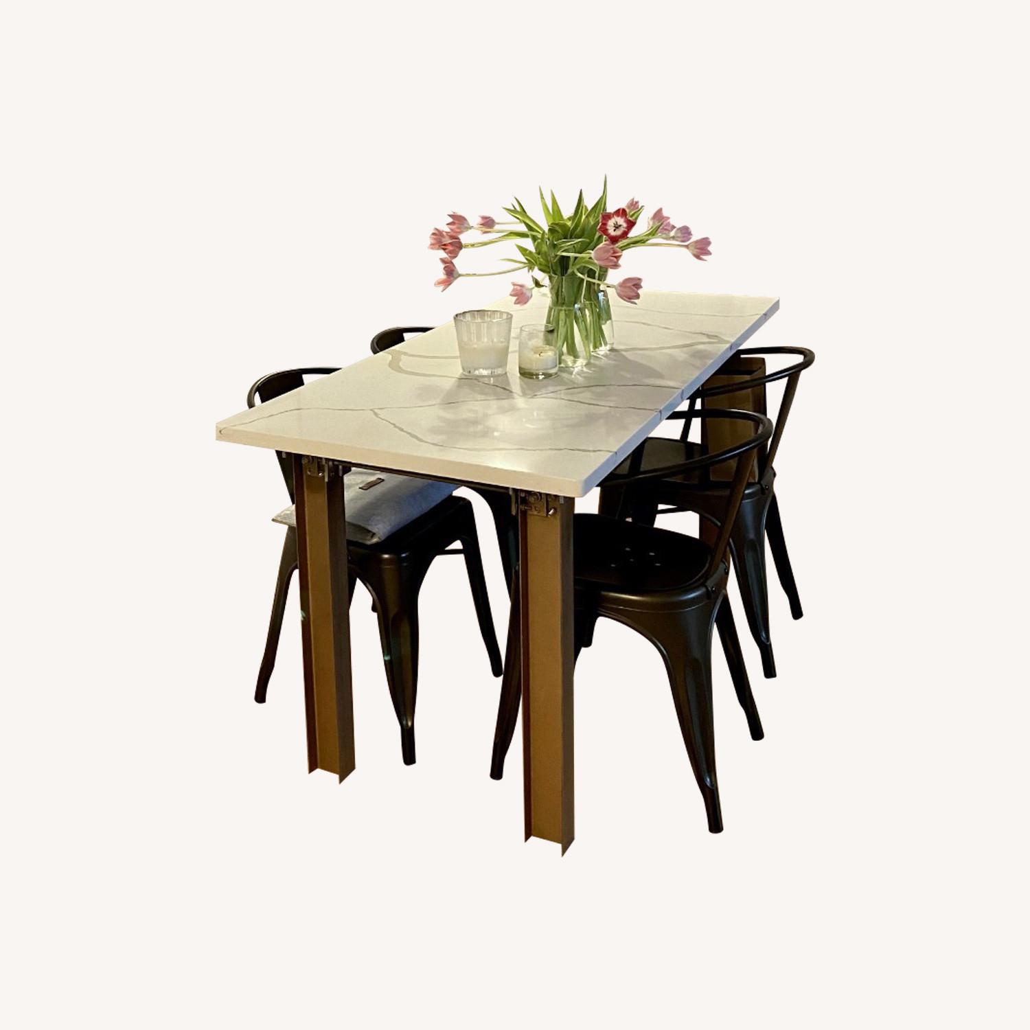 Custom Furniture White Stone Dining Table - image-0