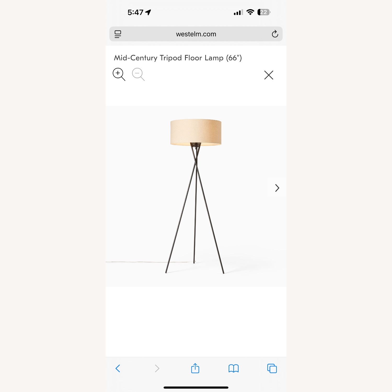 West Elm Mid-Century Tripod Floor Lamp (66") - image-1