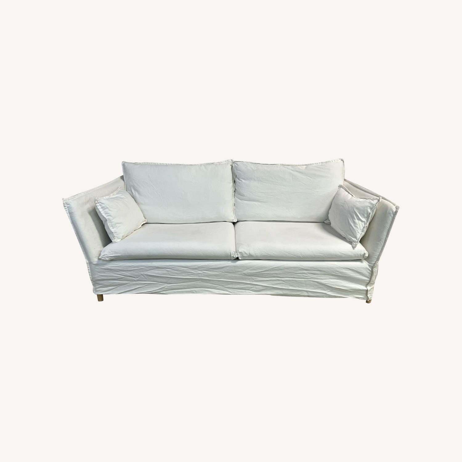 IKEA Backsälen White Fabric 2 Seater Sofa - AptDeco