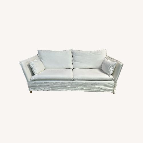 Used IKEA Backsälen White Fabric 2 Seater Sofa for sale on AptDeco