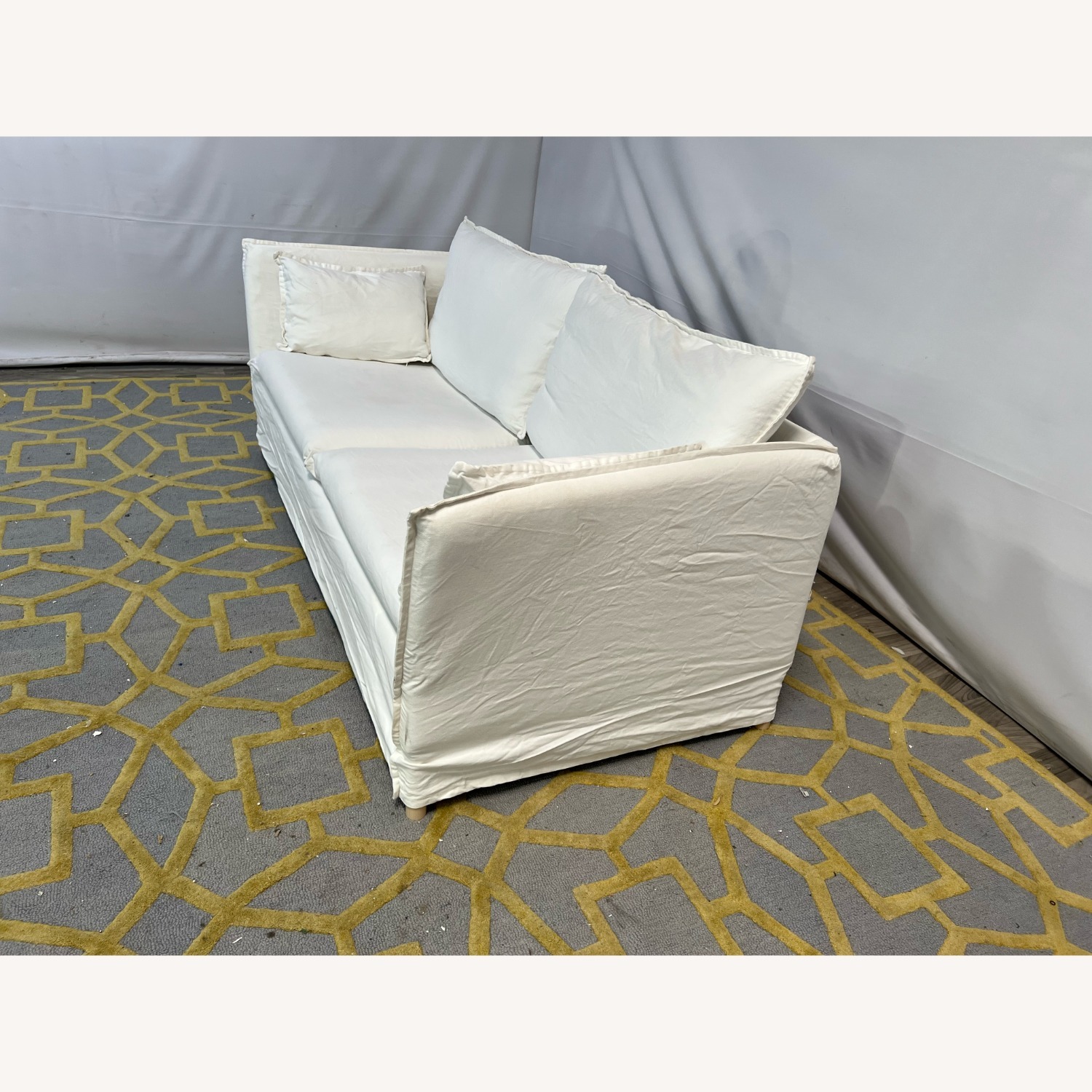 IKEA Backsälen White Fabric 2 Seater Sofa - AptDeco