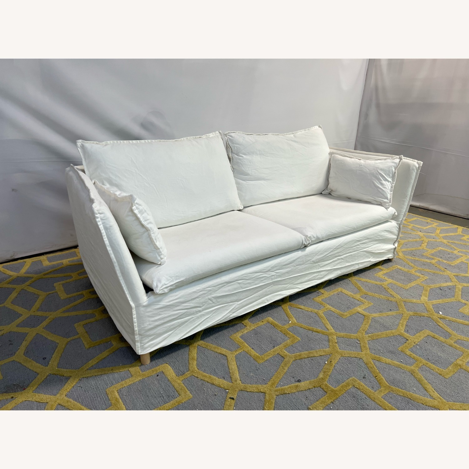 IKEA Backsälen White Fabric 2 Seater Sofa - image-3