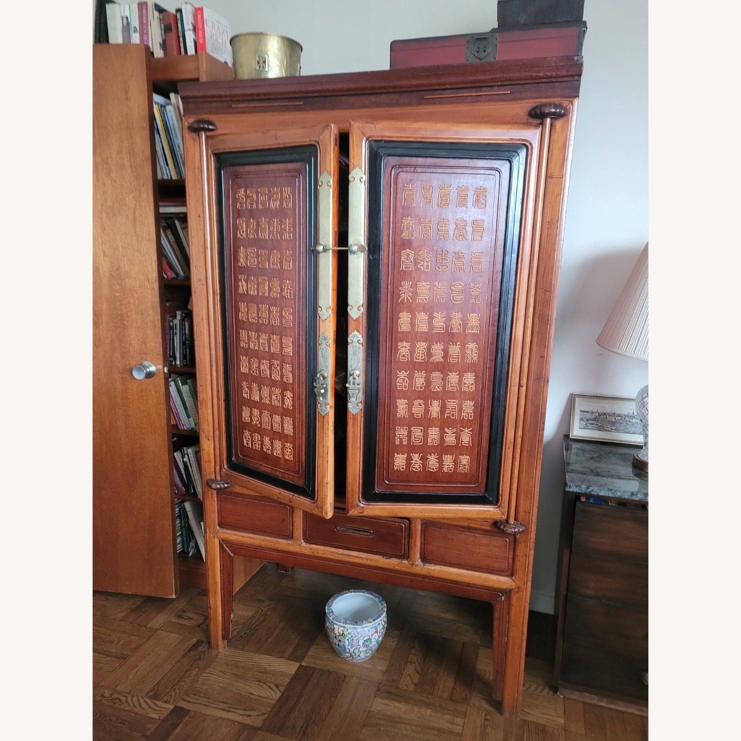 Dark Brown Wood Armoire - image-3