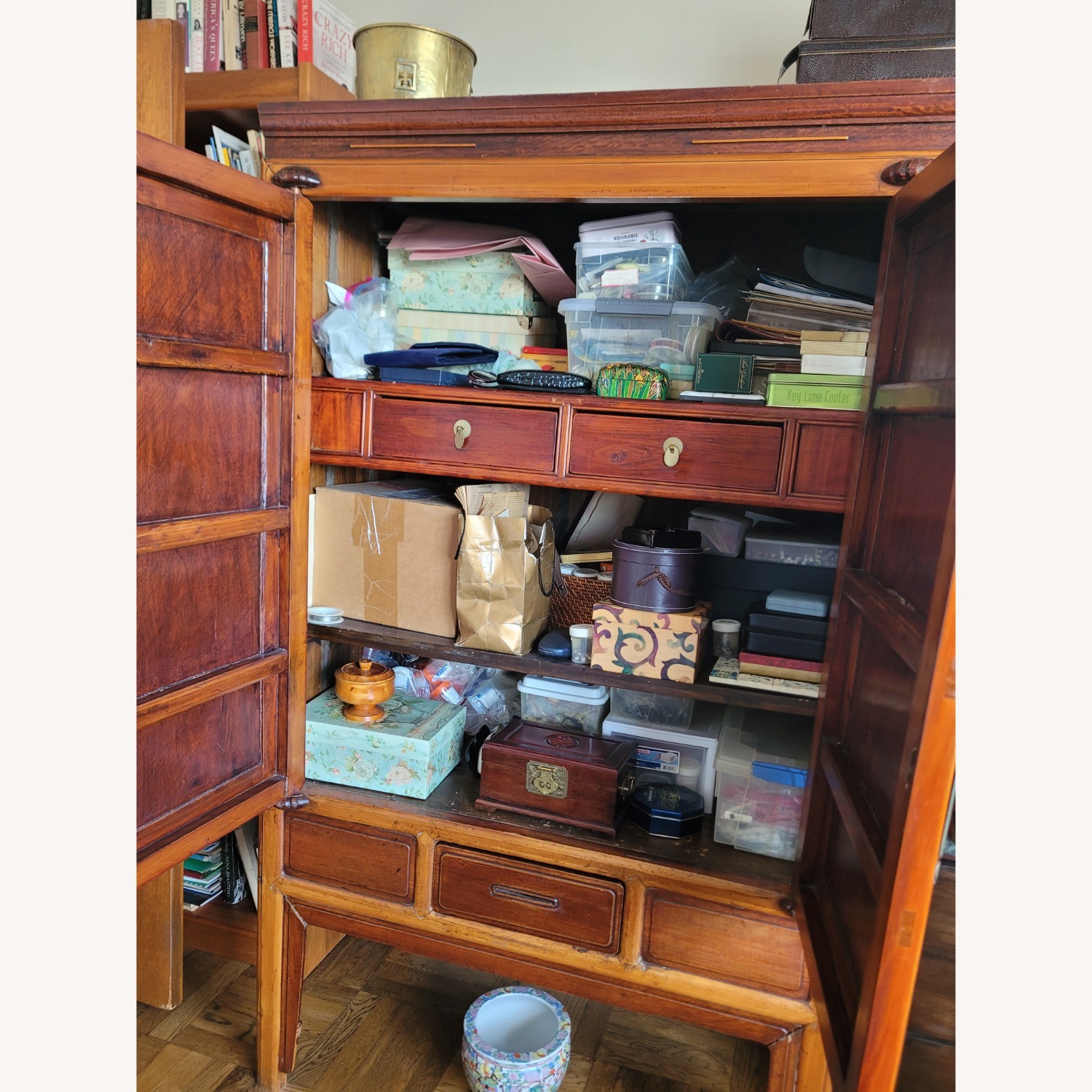 Dark Brown Wood Armoire - image-2