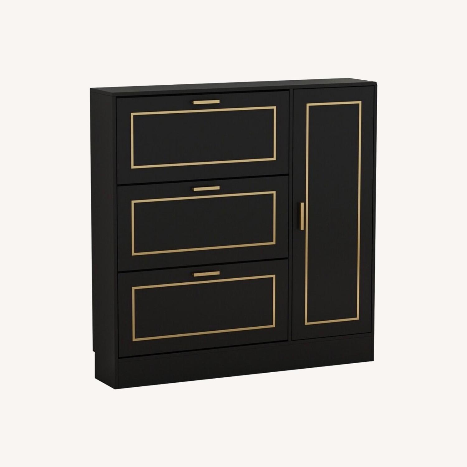 Wayfair Black Wood Media Storage - image-0