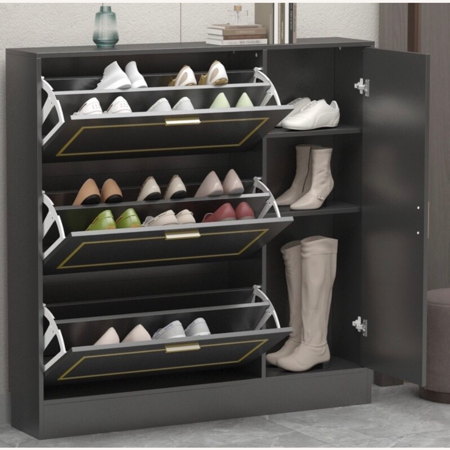 Wayfair Black Wood Media Storage - image-3