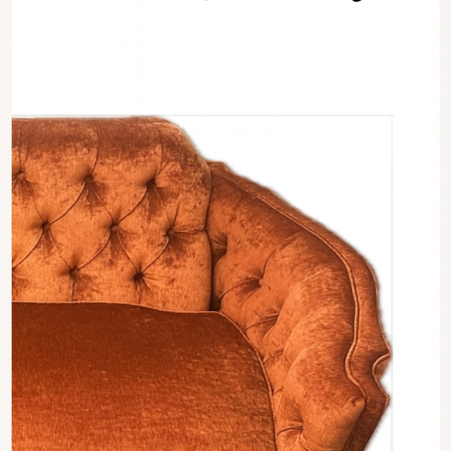 Vintage/Antique Finds Orange Velvet 3+ Seater Sofa - image-4