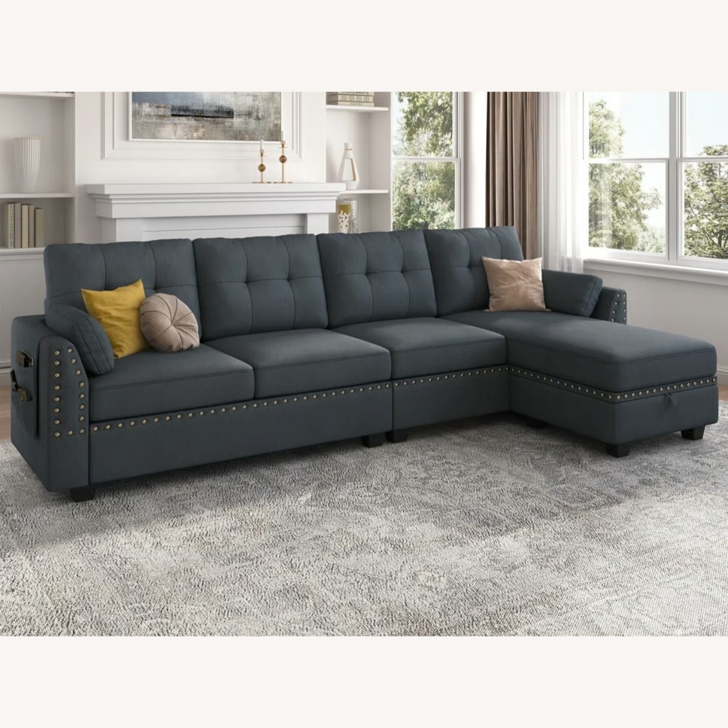 Andover Mills Dark Gray Wood 3+ Piece Sectional - image-6