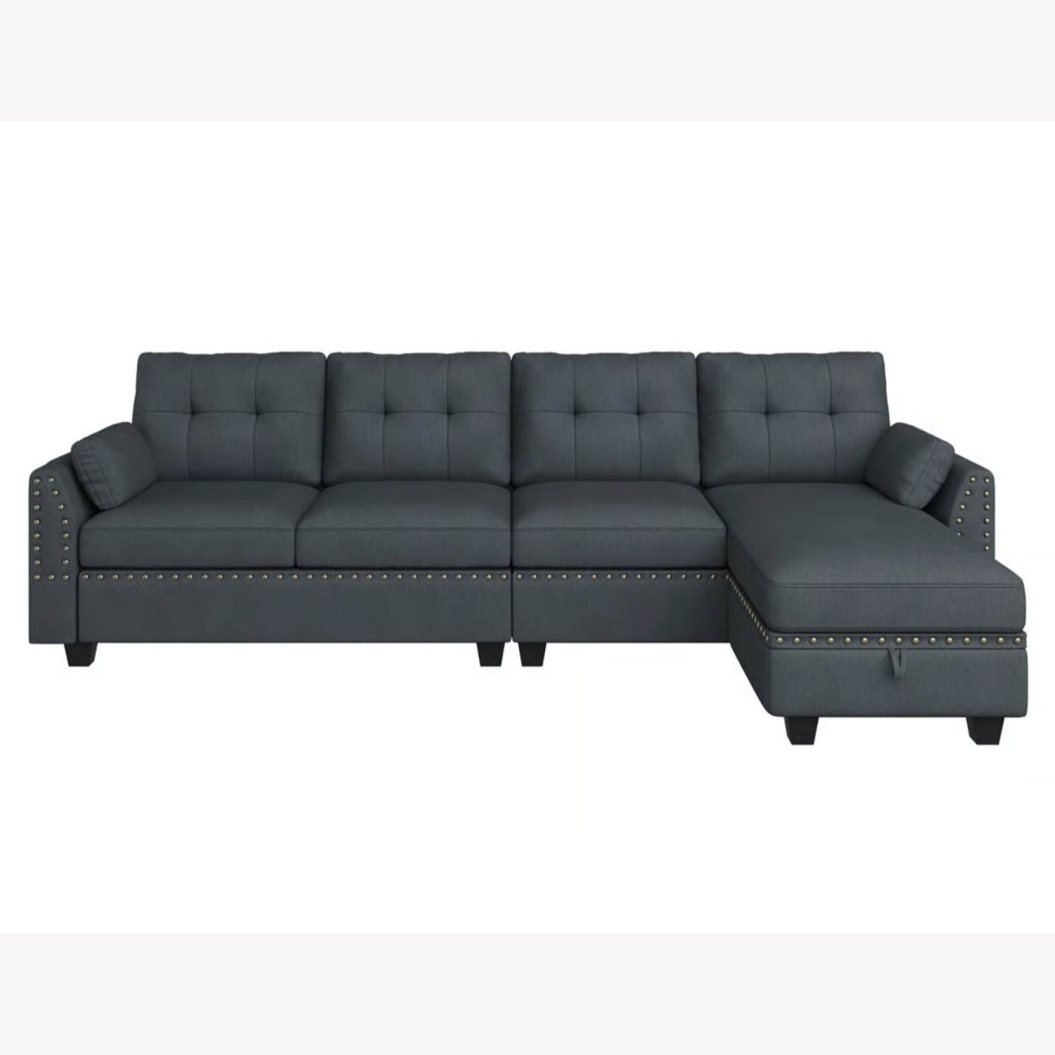 Andover Mills Dark Gray Wood 3+ Piece Sectional - image-4
