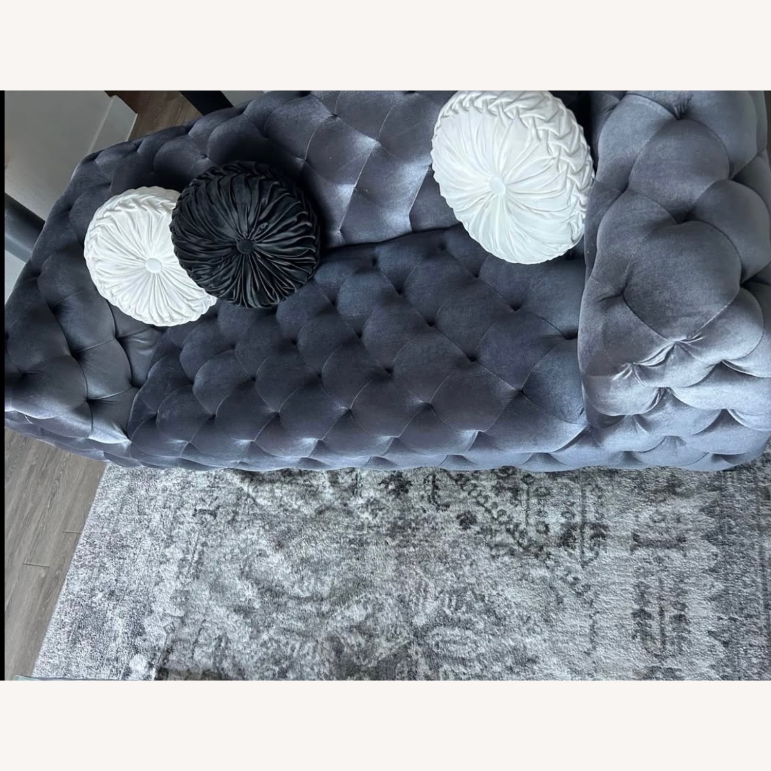 Velvet Gray Sofa - image-3