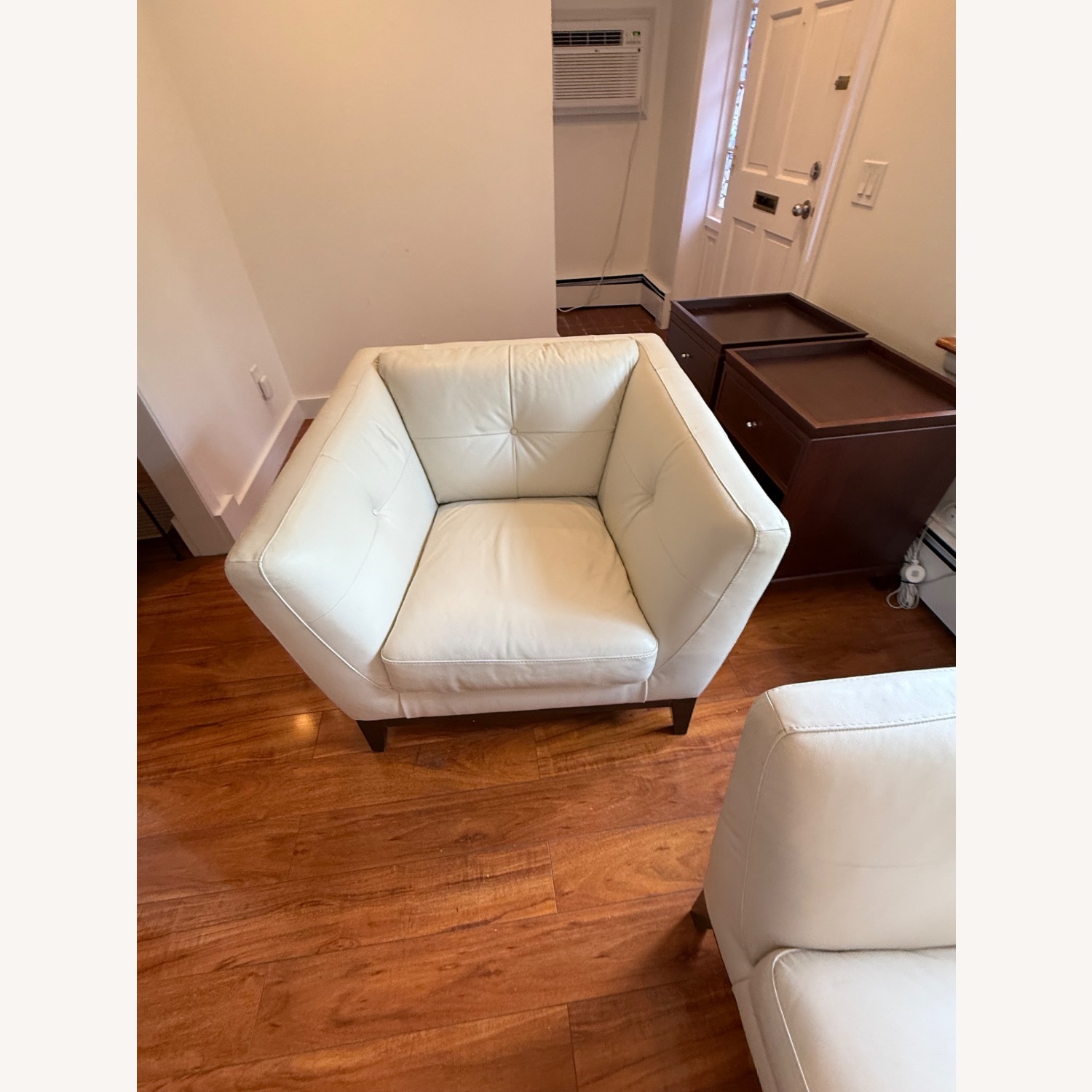 Natuzzi Soft While Leather Armchair - image-1