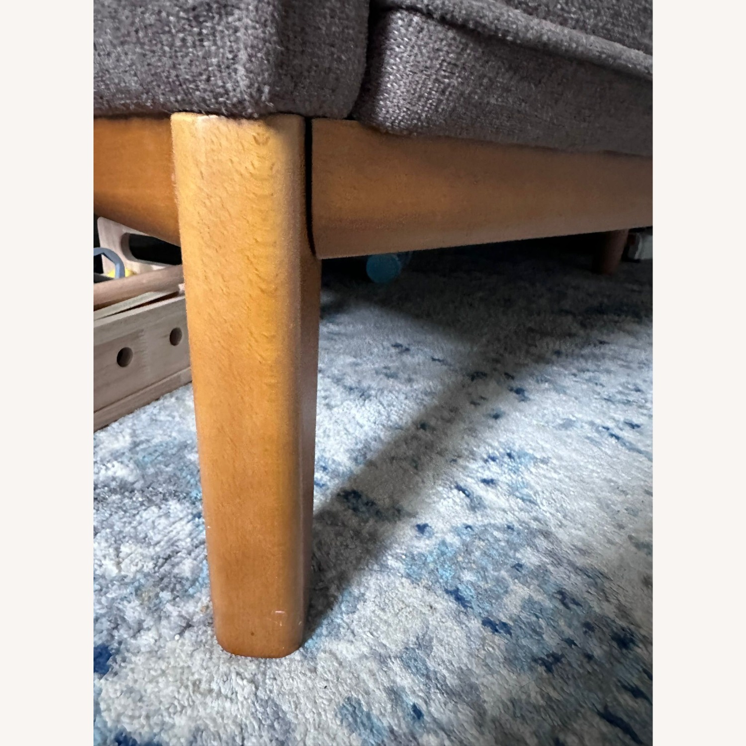 Jollene Modern Brown Fabric Sofa W Wood Base - image-4