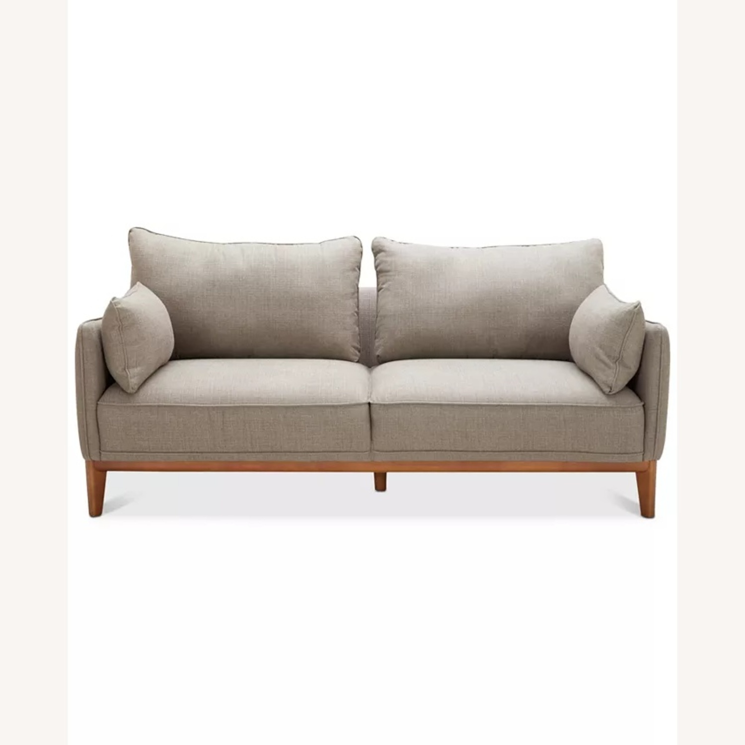 Jollene Modern Brown Fabric Sofa W Wood Base - image-5