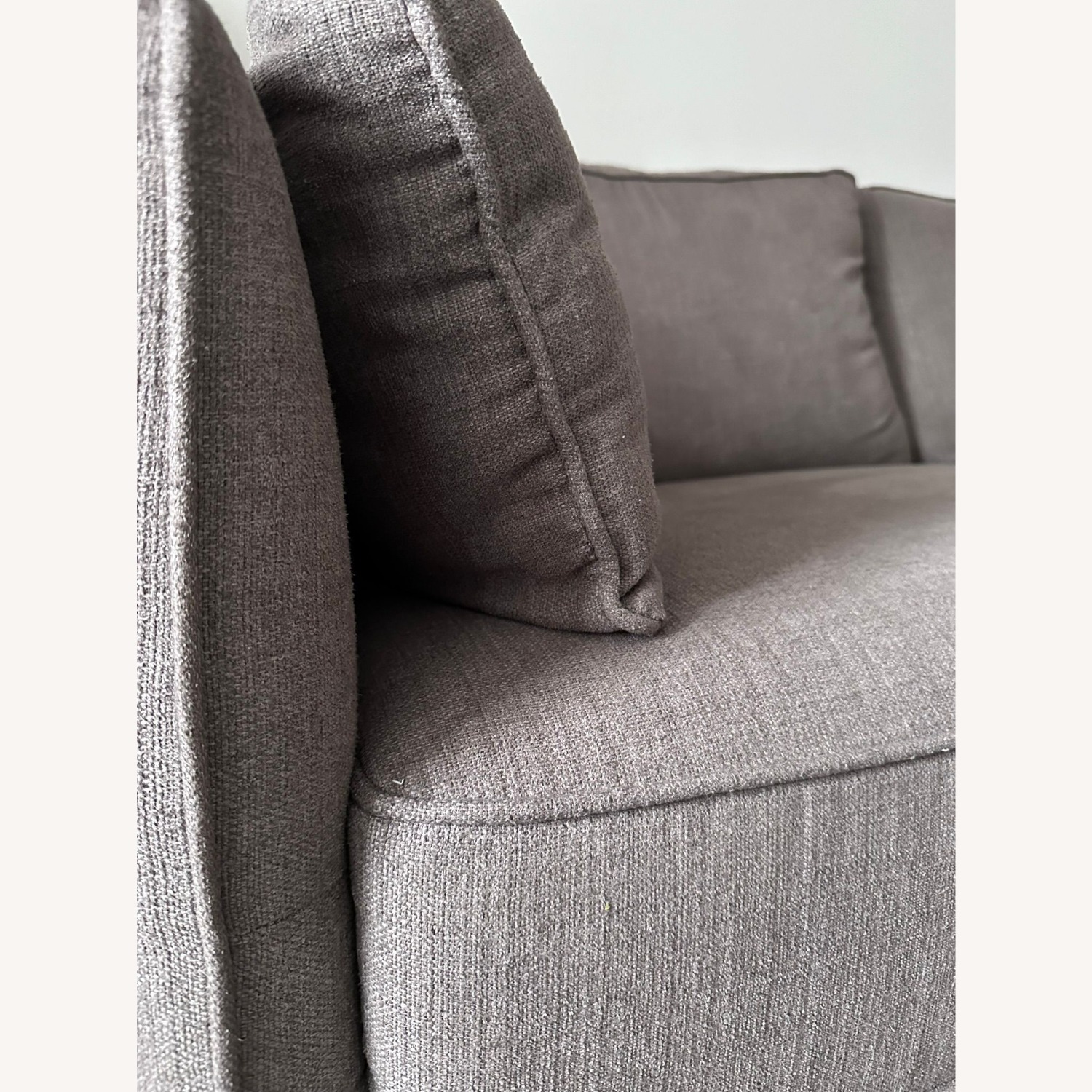 Jollene Modern Brown Fabric Sofa W Wood Base - image-3