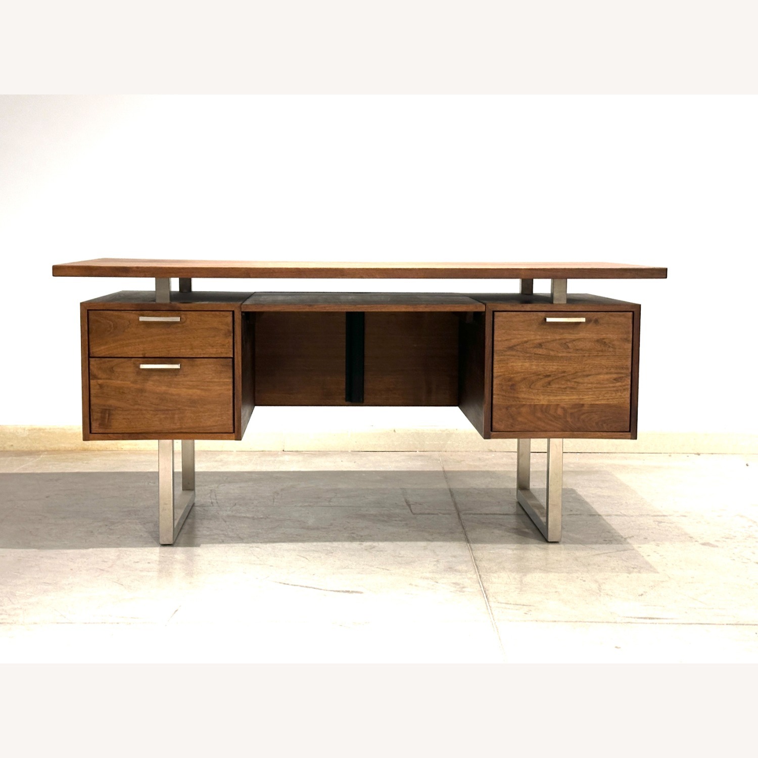 Crate & Barrel Clybourn Walnut Executive Desk  - image-1