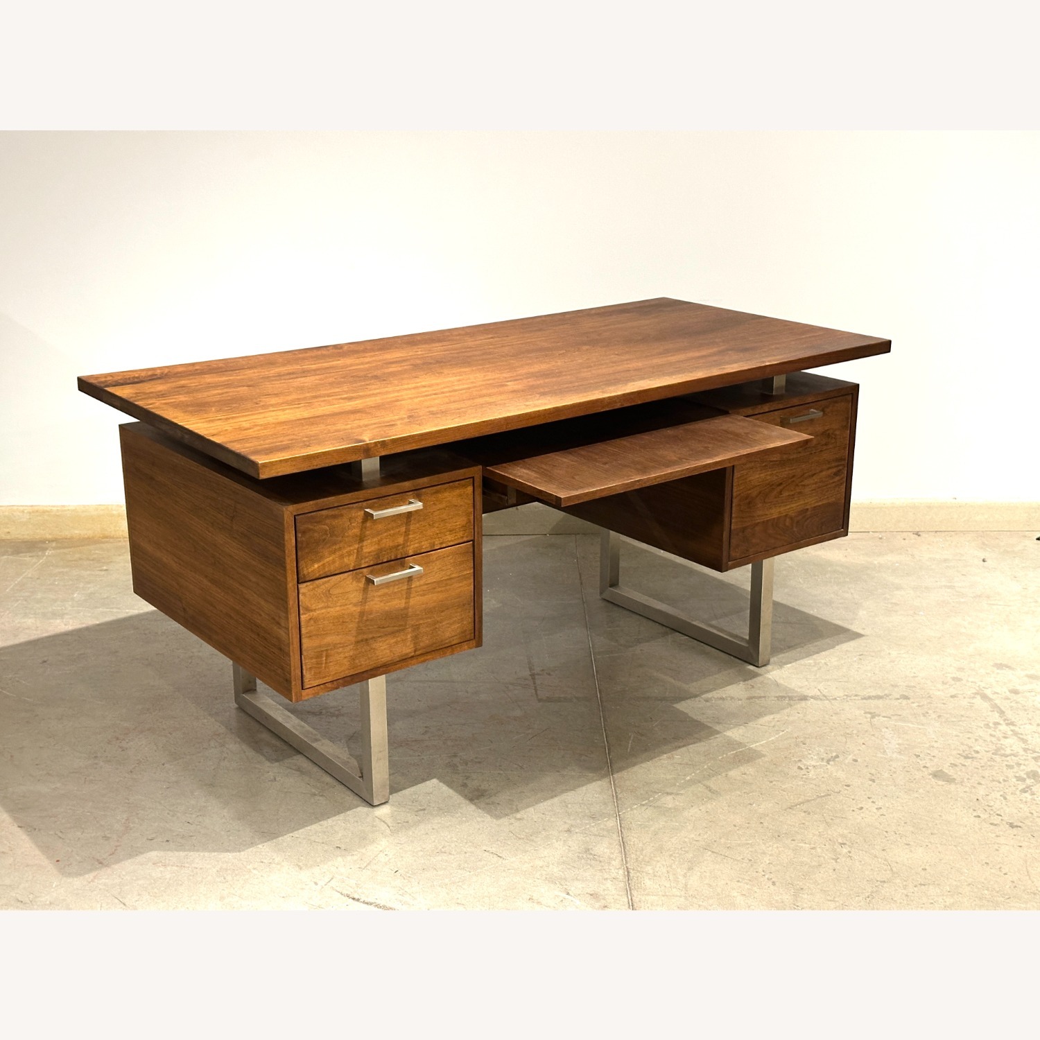 Crate & Barrel Clybourn Walnut Executive Desk  - image-4