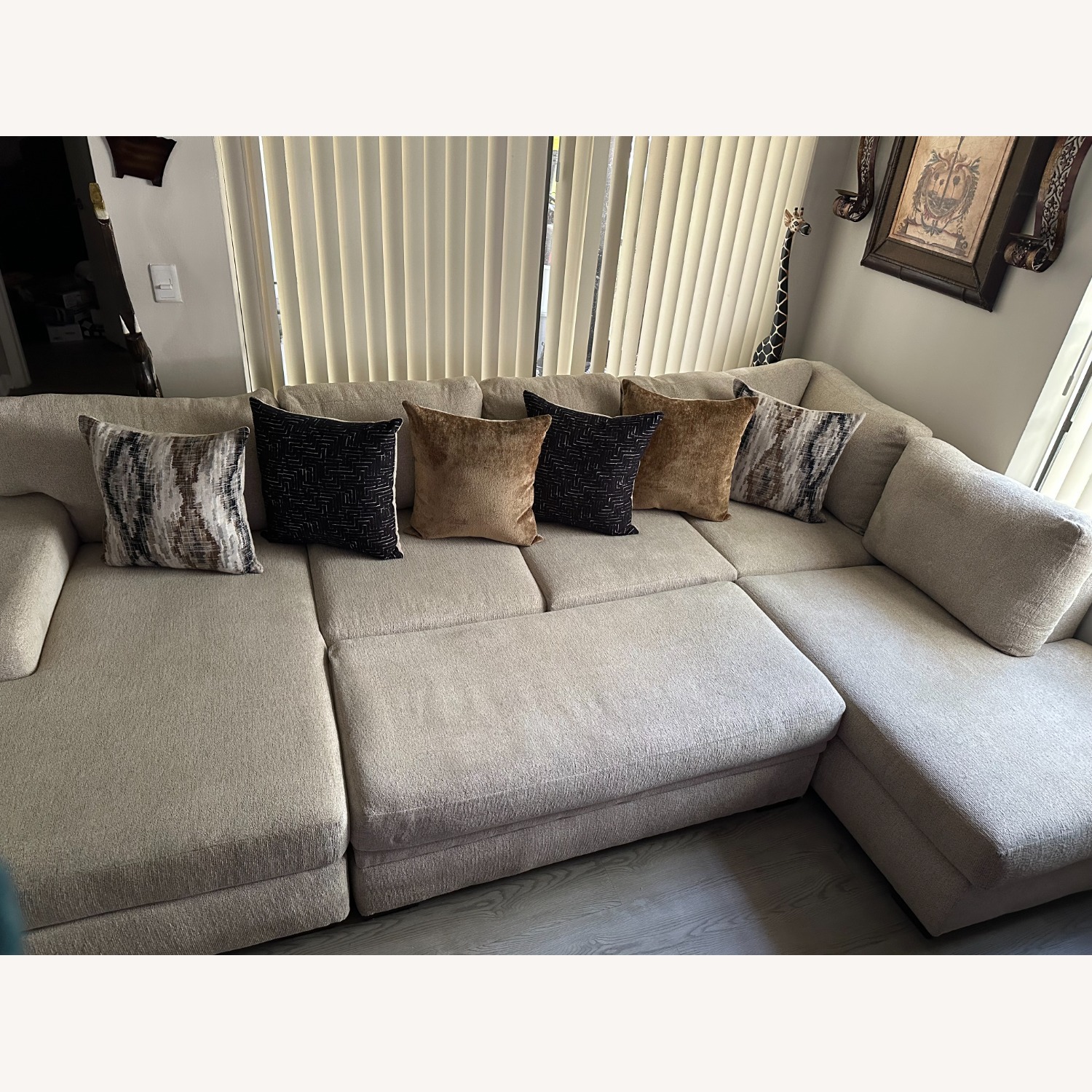 Rooms To Go Wildwood Grove Natural Fabric 3+ Piece Sectional - image-1