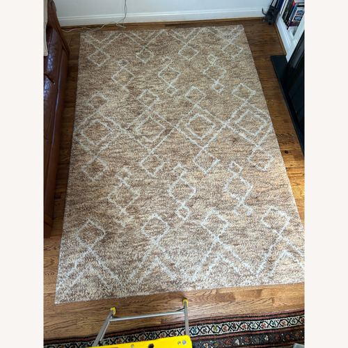 Used Crate & Barrel Algiers Light Brown Wool Area Rug 6' x 9' for sale on AptDeco