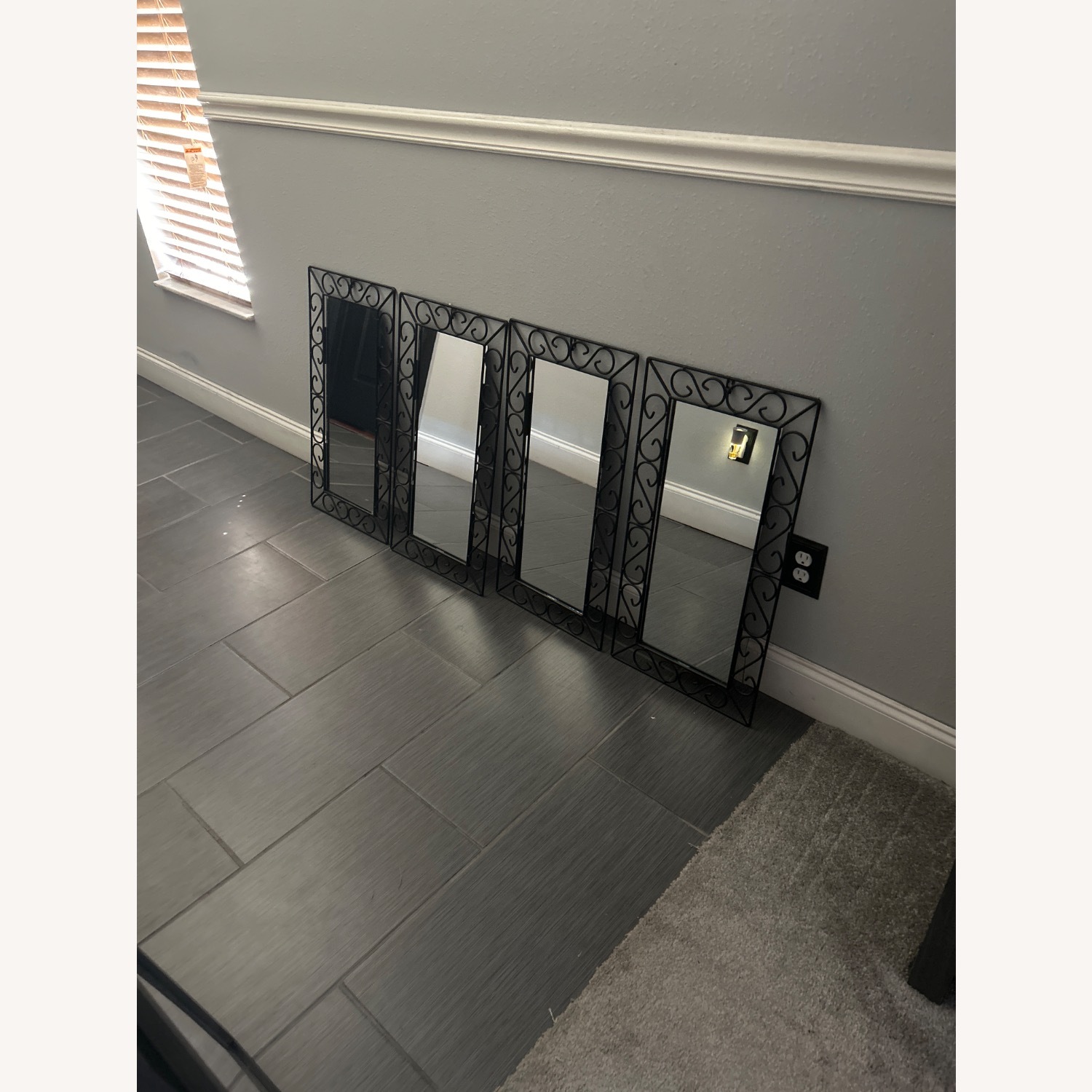 Rooms To Go Black Wall Mirror - image-1