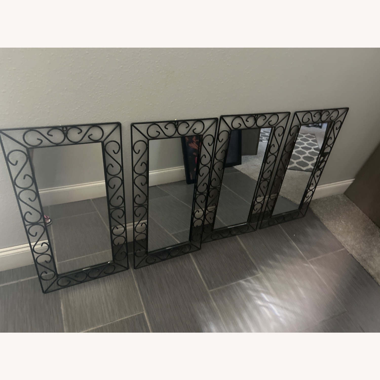 Rooms To Go Black Wall Mirror - image-4