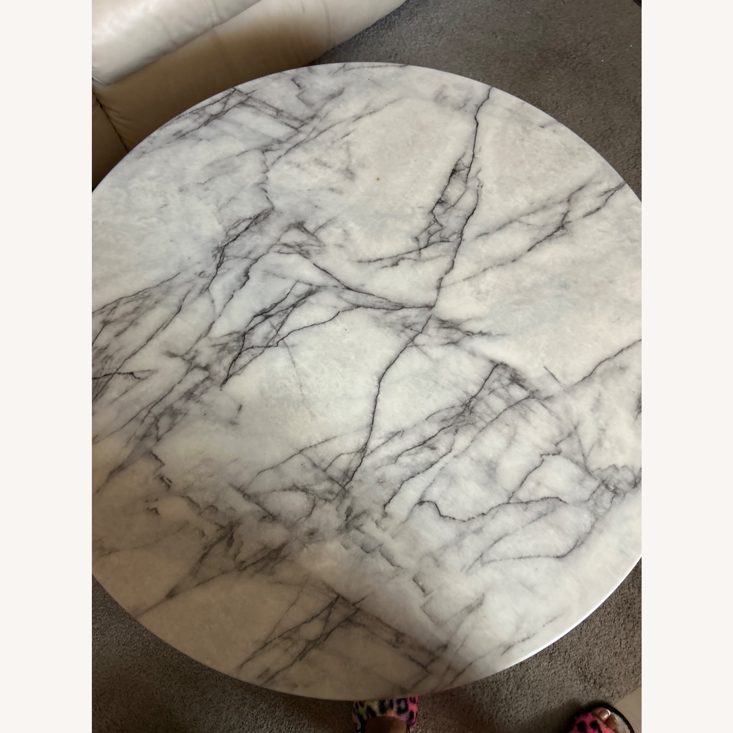 Light Gray Marble Coffee Table - image-4