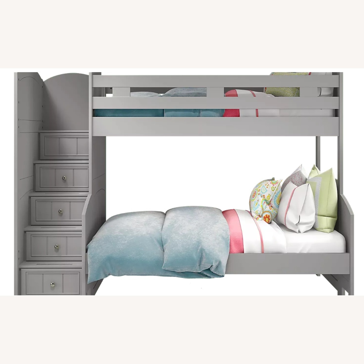 Rooms To Go Kids Cottage Colors Gray Twin/full Step Bunk - image-5