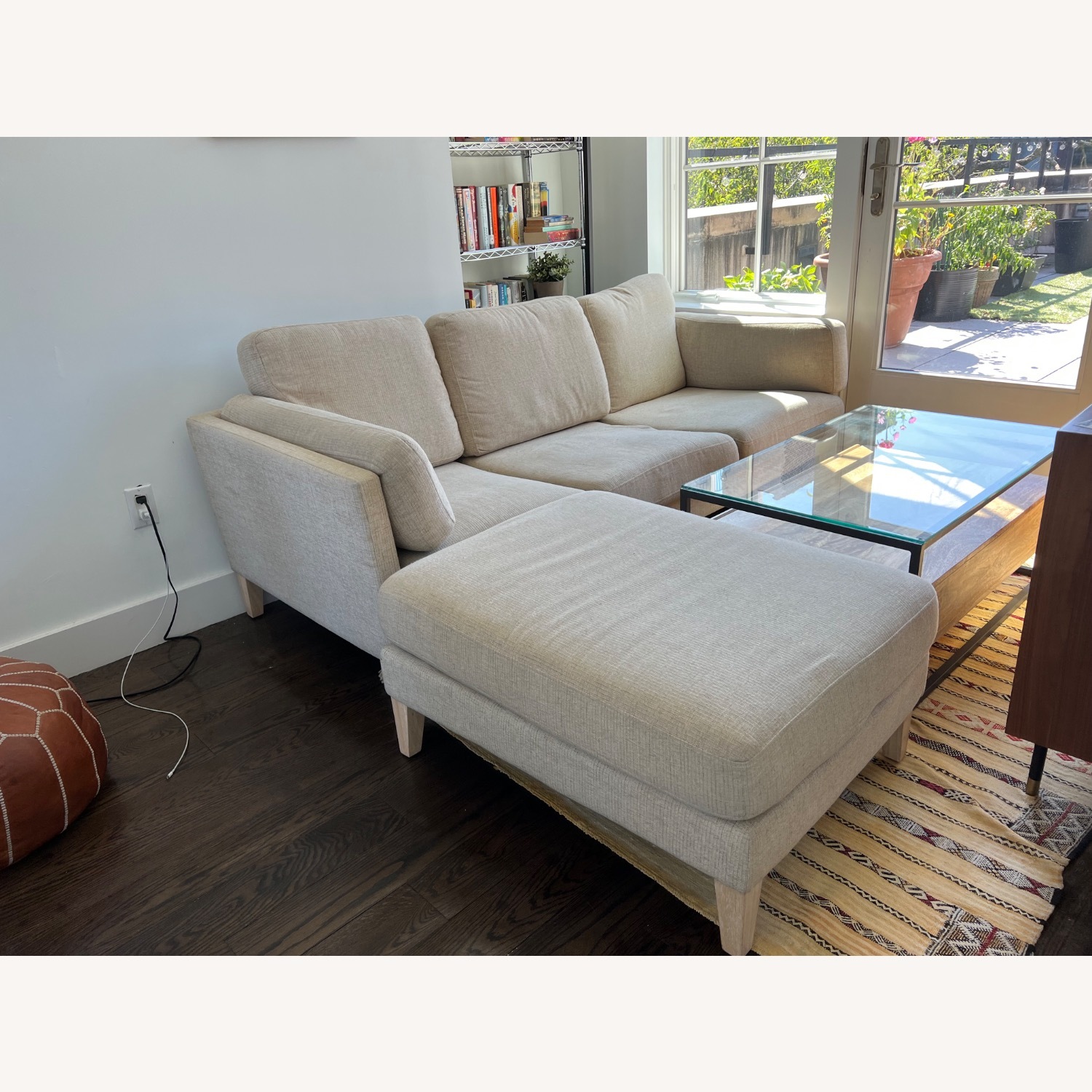 World Market Noelle Woven Sofa and Ottoman - image-1