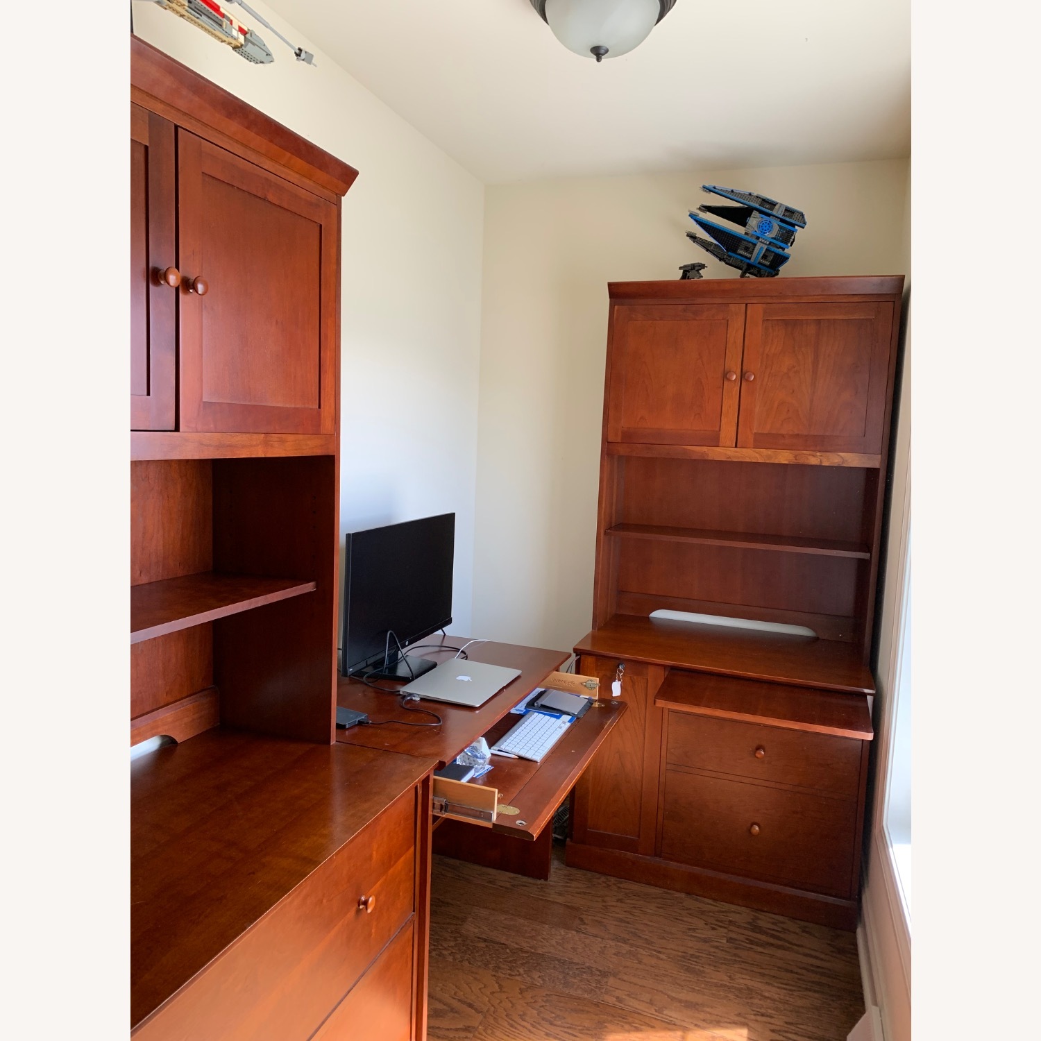 Dark Brown Wood Desk - image-1
