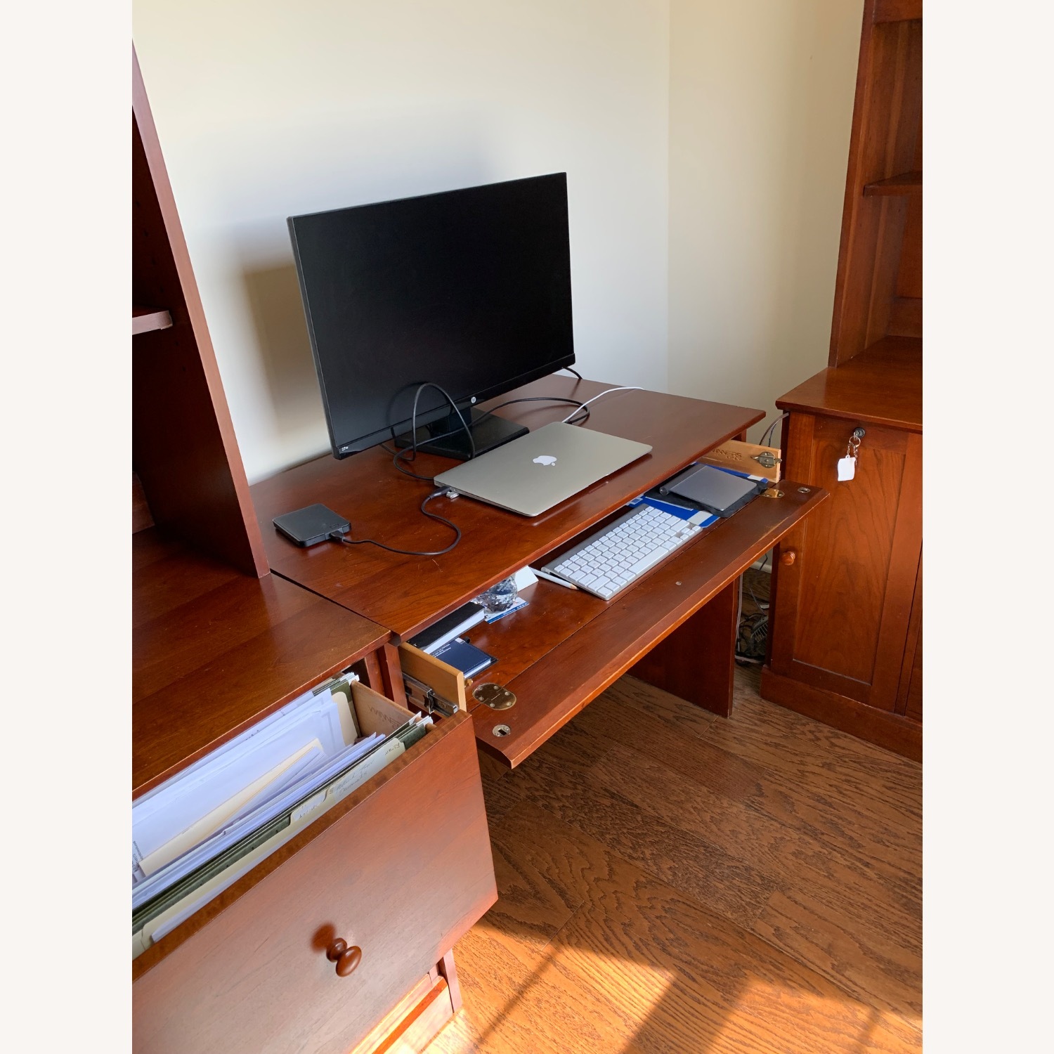 Dark Brown Wood Desk - image-3